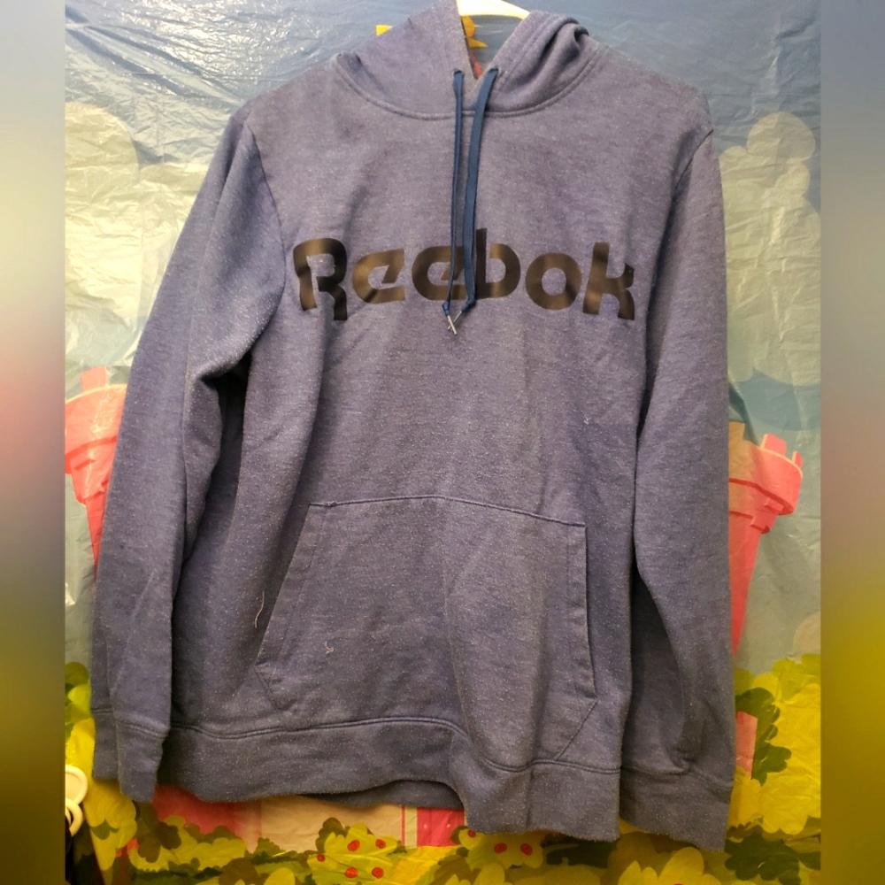 Blue Grey Medium Reebok Hooded Sweatshirt